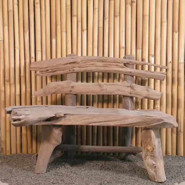 Product image 1 of the product “Bench without footrest made of teak wood about 95cm length ”